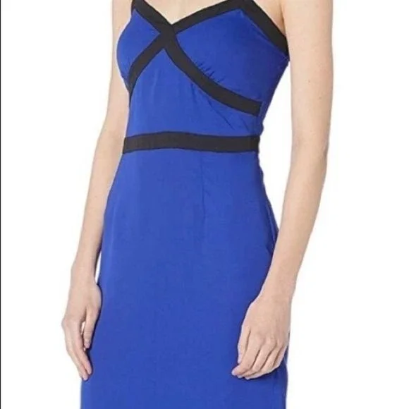 BeBe Spaghetti Strap Dress Trimmed Bodice Size 8 - Picture 2 of 11